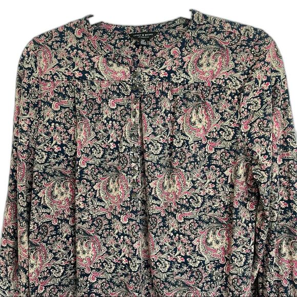 Lucky Brand Cotton Modal Popover Blouse Fairy Goth Whimsigoth Grunge Fall Size S - Picture 6 of 15